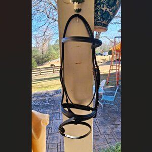 SOMERSET BRIDLE Full Horse Black Dressage Schooling Drop Nose Padded Unused Nice